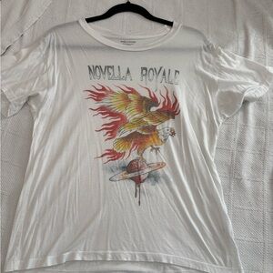 Novella Royale White Tee with Fiery Graphic